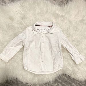 Zara white toddler button down shirt 12-18